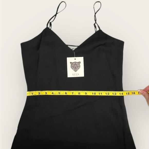 NWT | Lita by Ciara | Silk V-neck Slip Dress | Black | L235-1 | Small - Picture 10 of 13